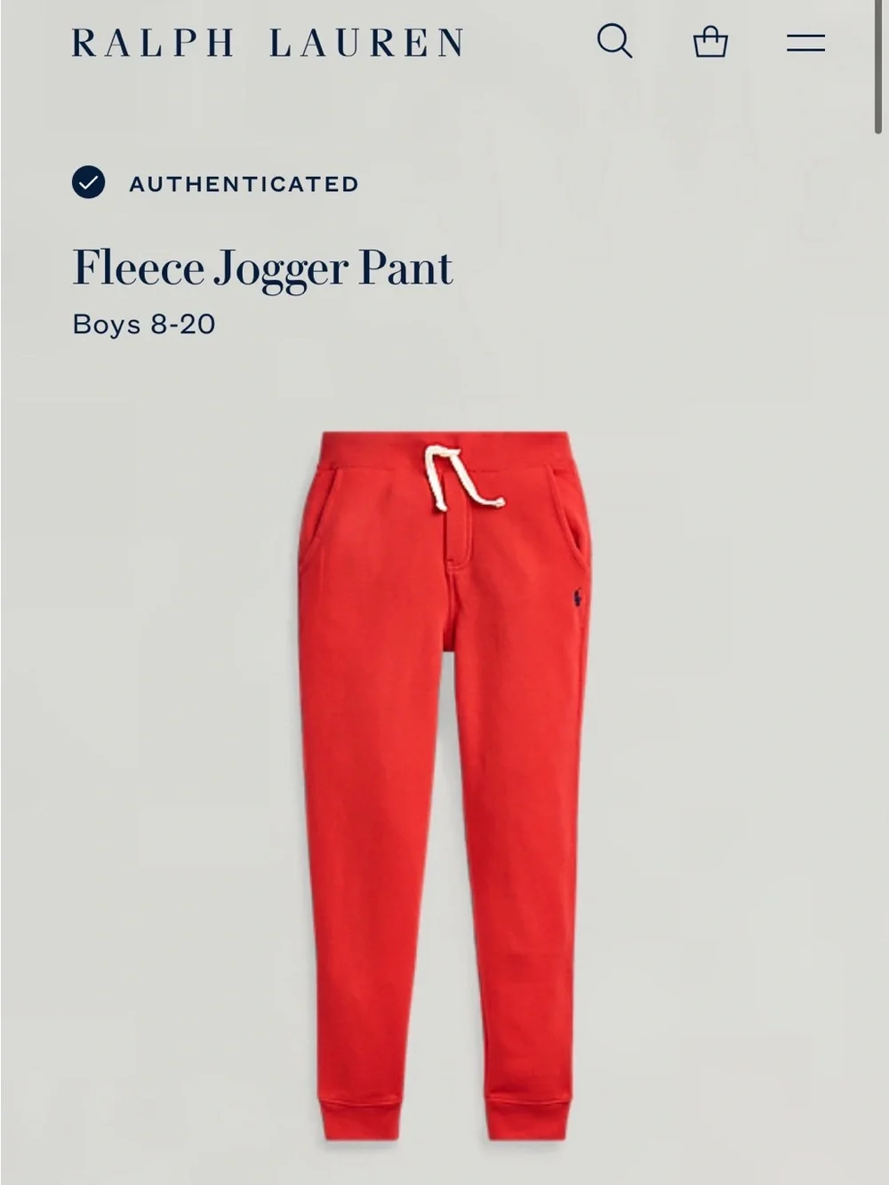 Polo RALPH LAUREN BOYS JOGGER SET size -L